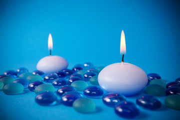 candles prepared to spa session