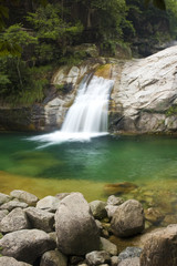 Fototapeta na wymiar green waterfall