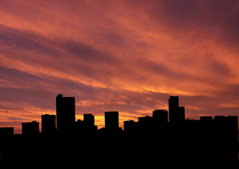 Fototapeta na wymiar Denver skyline at sunset