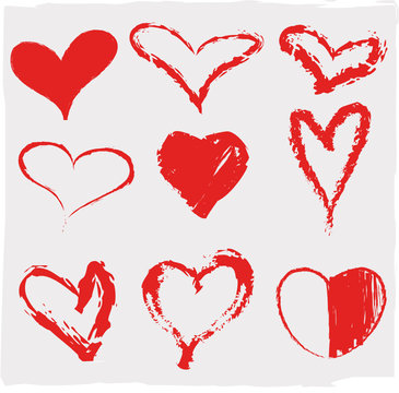 Vector illustration of beautifull hearts icon set