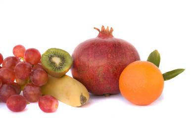 Fruit composition isolated on white background