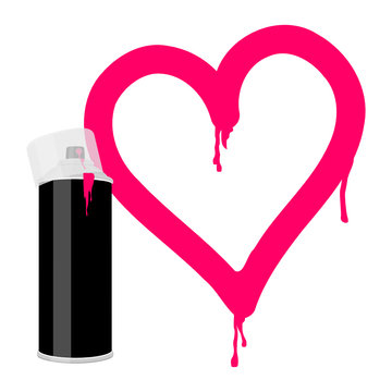 herz gesprayed mit spraydose