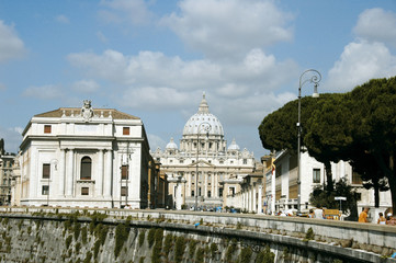 St. Peter's basilica from the tiber river