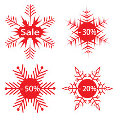 Snowflakes - the sale announcement. Vector illustration