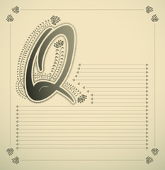 ornamental letter - Q