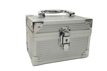 Metal box isolated in white