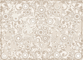 Abstract Grunge Background with Filigree Ornament