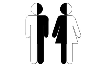 Pictogramme couple homme femme noir blanc