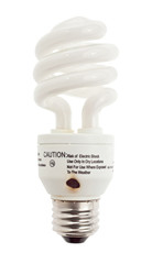 Burned out CFL bulb showing melted casing