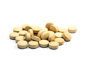 Tablets on a white background