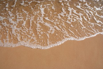 foam bathing the beach shoreline