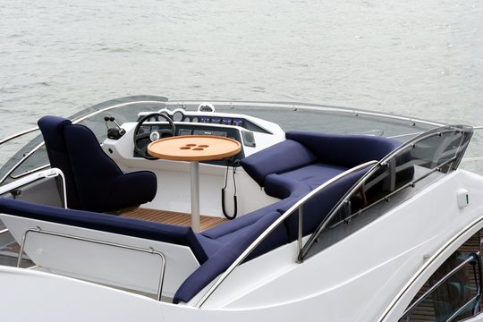 top deck in luxury yacht