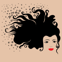 Vintage woman with long hair