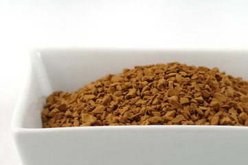 Instant coffee in white pot