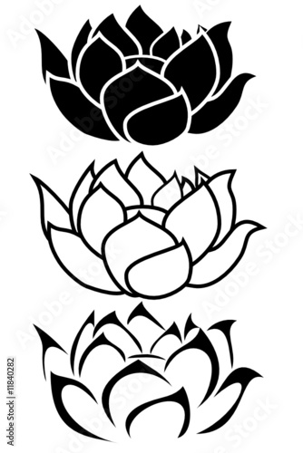 a lotus flower tribal tattoo set a lotus flower tribal tattoo set
