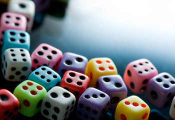 Colorful dices background