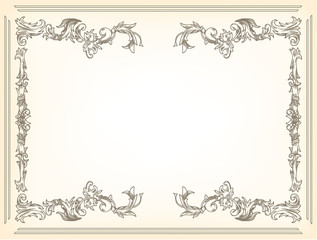 beautiful vintage illustration of a floral frame