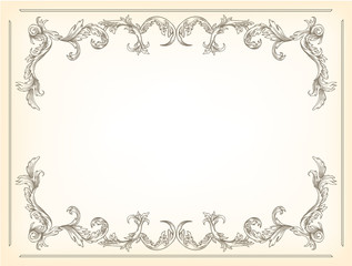 beautiful vintage illustration of a floral frame