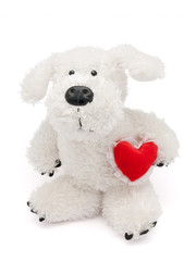 Soft toy dog with little heart