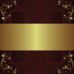 vintage illustration of a floral background with gold