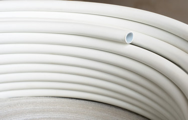 Plastic pipes in roll