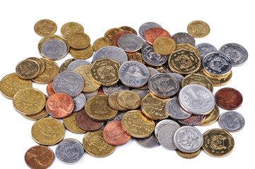 coins isolated on white background