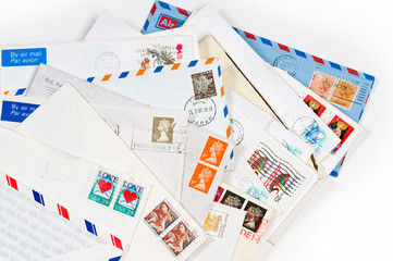 A pile with old envelopes and letters