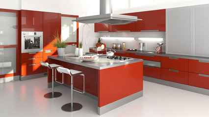 red kitchen - 11846860
