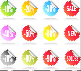A Colourful Set of Sale Stickers