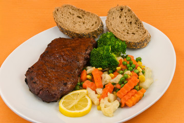 Roastbeef Steak mit Brokkoli,Karotten