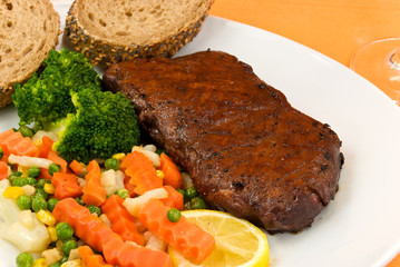 Roastbeef Steak mit Brokkoli,Karotten