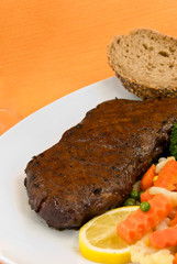 Roastbeef Steak mit Brokkoli,Karotten