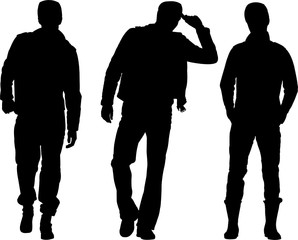 men silhouette collection - vector