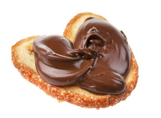 Cake with chocolate cream