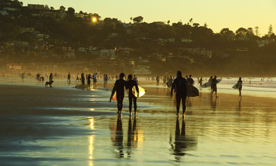 Surfer, LA Jolla Shore, San Dieog, California - obrazy, fototapety, plakaty