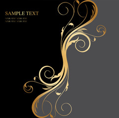 black and gold floral background