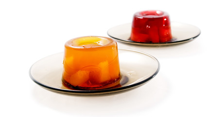 sweet colored jelly in saucer
