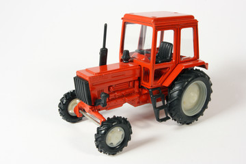 Scale collection metal model of an agricultural tractor