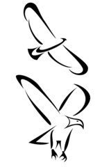 Set of two bald eagle tribal tattoos