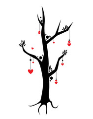 abstract illustration of a floral background with hearts