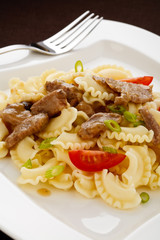 Pasta with meat and vegetables