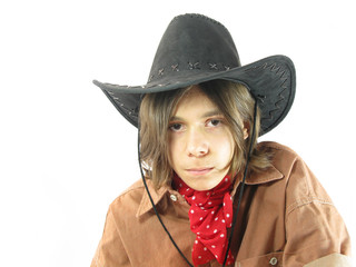 Boy with cowboy hat