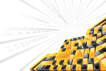 Yellow Black 3D Background