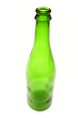 Green bottle isolated on white background