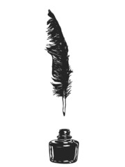 feather and ink