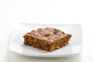 hot chocolate brownie with walnuts and vanilla