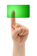 Hand and blank button