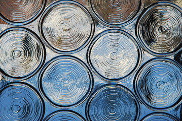 circular patterened translucent glass background