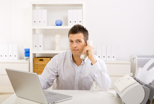 Businessman working at home