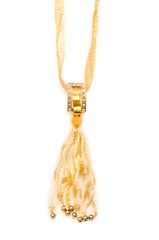 Golden necklace isolated on the white background